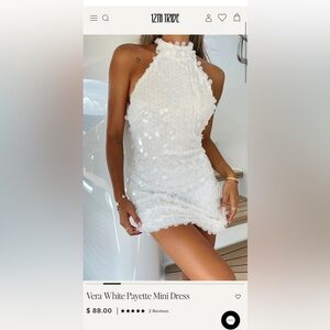 12th Tribe White Sequin Mini Dress
